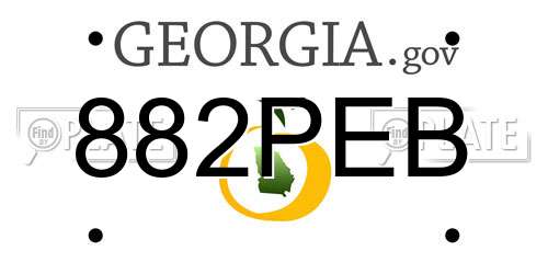 882PEB Georgia License Plate