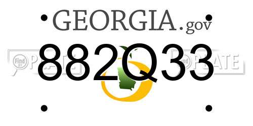 882Q33 Georgia License Plate