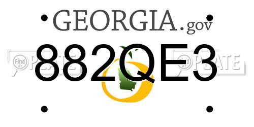 882QE3 Georgia License Plate