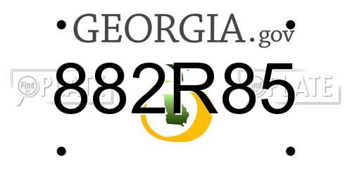 882R85 Georgia License Plate