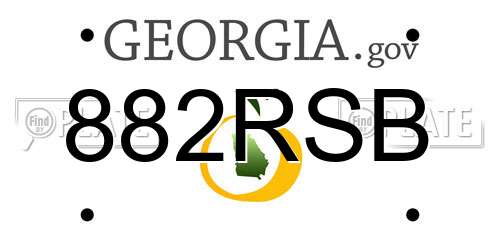 882RSB Georgia License Plate
