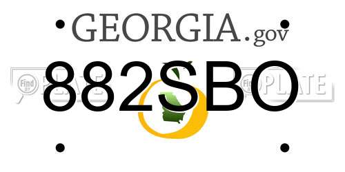 882SBO Georgia License Plate