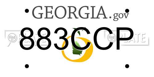 883CCP Georgia License Plate