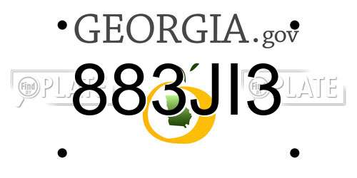 883JI3 Georgia License Plate