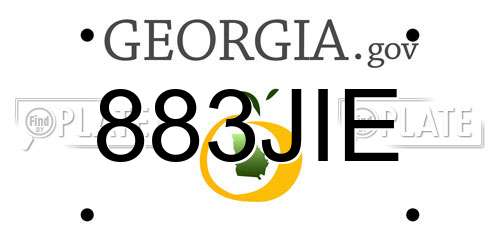 883JIE Georgia License Plate