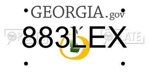 883LEX Georgia License Plate