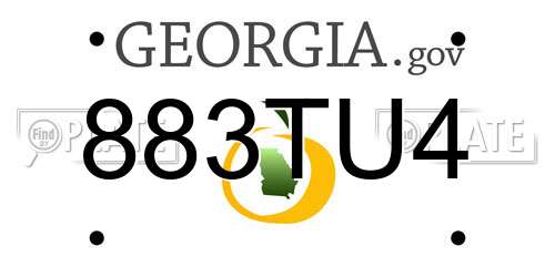 883TU4 Georgia License Plate