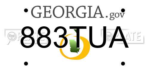 883TUA Georgia License Plate