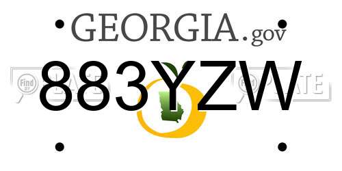 883YZW Georgia License Plate