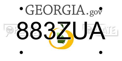 883ZUA Georgia License Plate