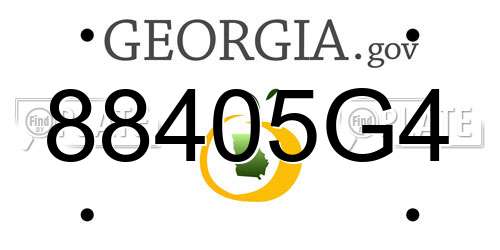 88405G4 Georgia License Plate