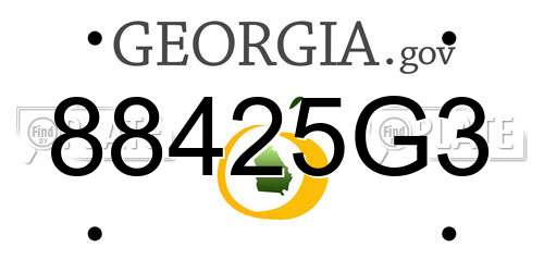 88425G3 Georgia License Plate