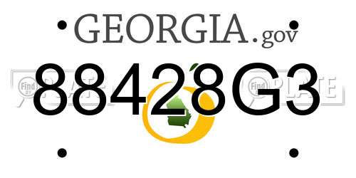 88428G3 Georgia License Plate