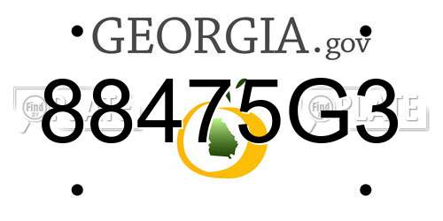 88475G3 Georgia License Plate