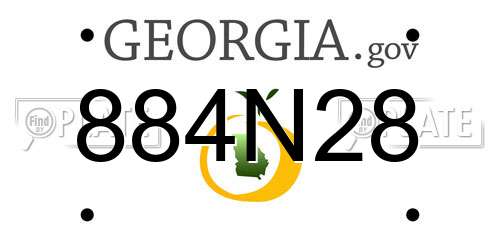 884N28 Georgia License Plate