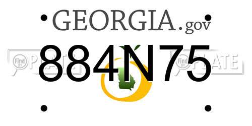 884N75 Georgia License Plate
