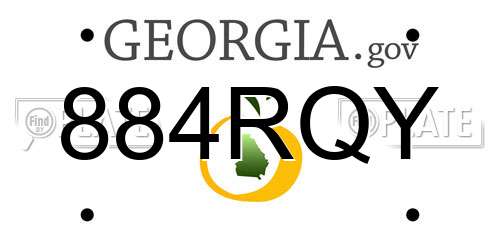 884RQY Georgia License Plate