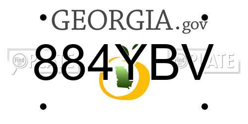 884YBV Georgia License Plate