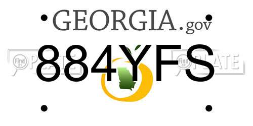 884YFS Georgia License Plate