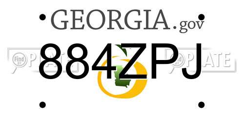 884ZPJ Georgia License Plate
