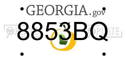 8853BQ Georgia License Plate