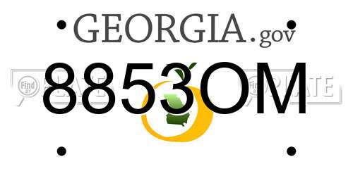8853OM Georgia License Plate