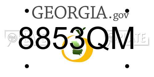 8853QM Georgia License Plate