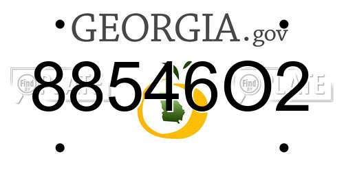 88546O2 Georgia License Plate
