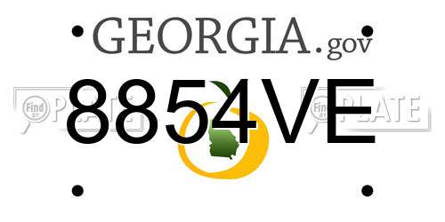 8854VE Georgia License Plate