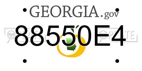 88550E4 Georgia License Plate