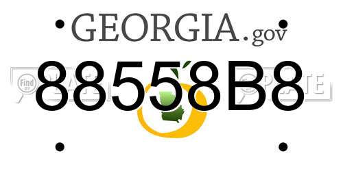 88558B8 Georgia License Plate