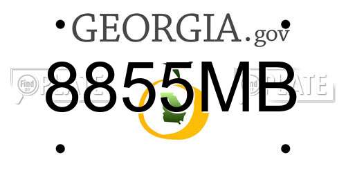 8855MB Georgia License Plate