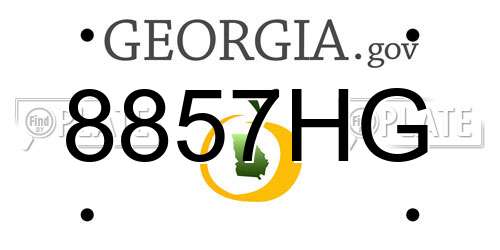8857HG Georgia License Plate