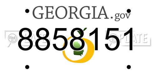 8858151 Georgia License Plate