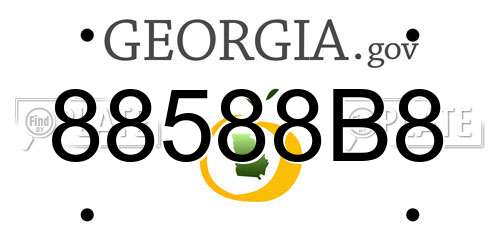 88588B8 Georgia License Plate