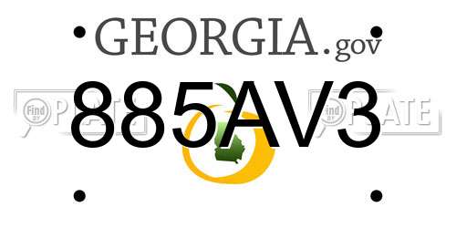 885AV3 Georgia License Plate
