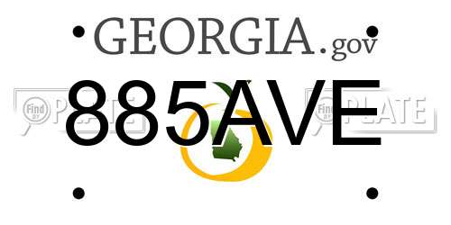 885AVE Georgia License Plate