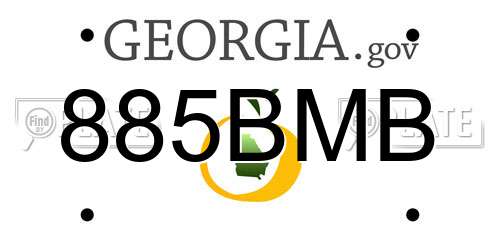 885BMB Georgia License Plate