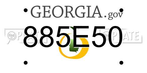 885E50 Georgia License Plate