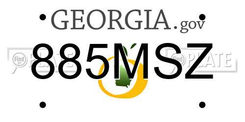 885MSZ Georgia License Plate