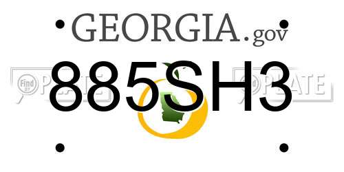 885SH3 Georgia License Plate
