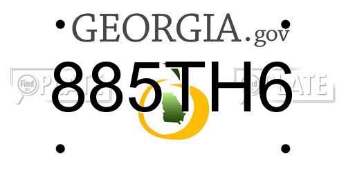 885TH6 Georgia License Plate