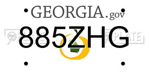 885ZHG Georgia License Plate