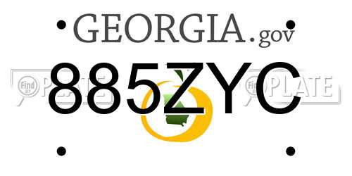 885ZYC Georgia License Plate