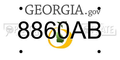 8860AB Georgia License Plate