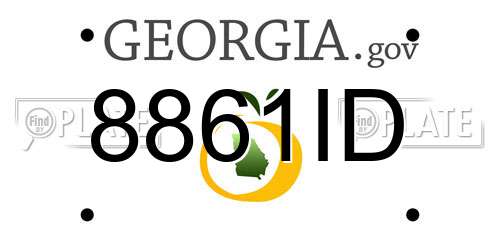 8861ID Georgia License Plate