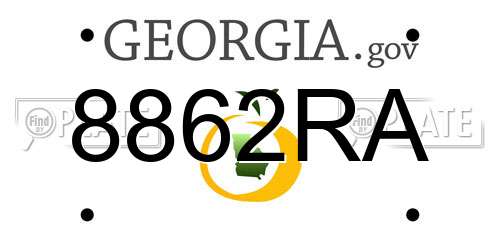 8862RA Georgia License Plate
