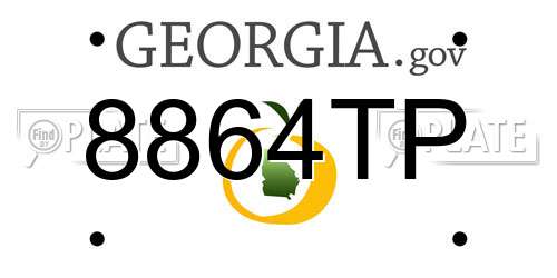 8864TP Georgia License Plate