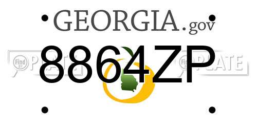 8864ZP Georgia License Plate