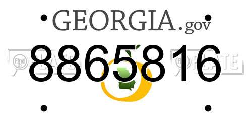 8865816 Georgia License Plate